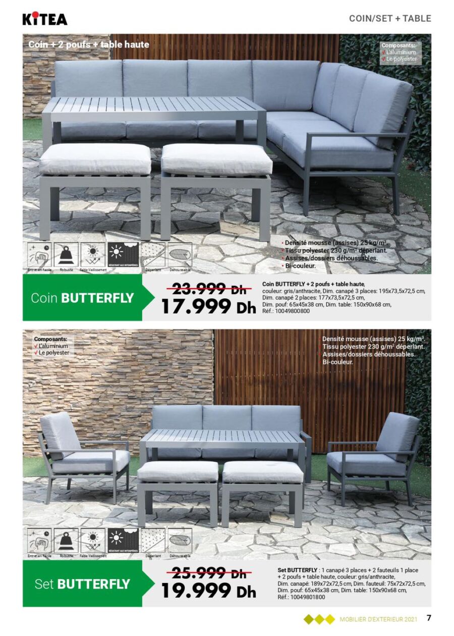 Catalogue Kitea Nouvelle collection Mobilier d'extérieur valable jusqu'au 31 août 2021