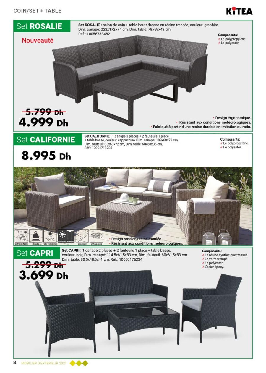 Catalogue Kitea Nouvelle collection Mobilier d'extérieur valable jusqu'au 31 août 2021