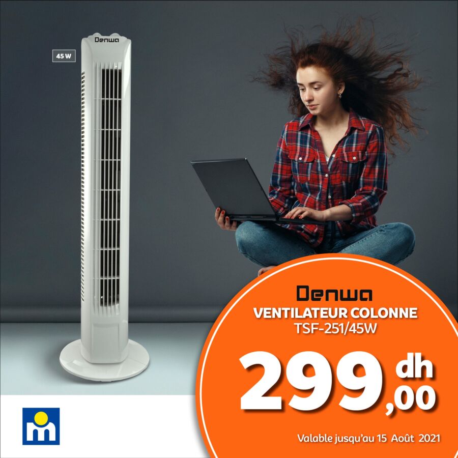 Offres d'été chez Marjane Ventilateurs et climatiseurs valables dans différents modèles
