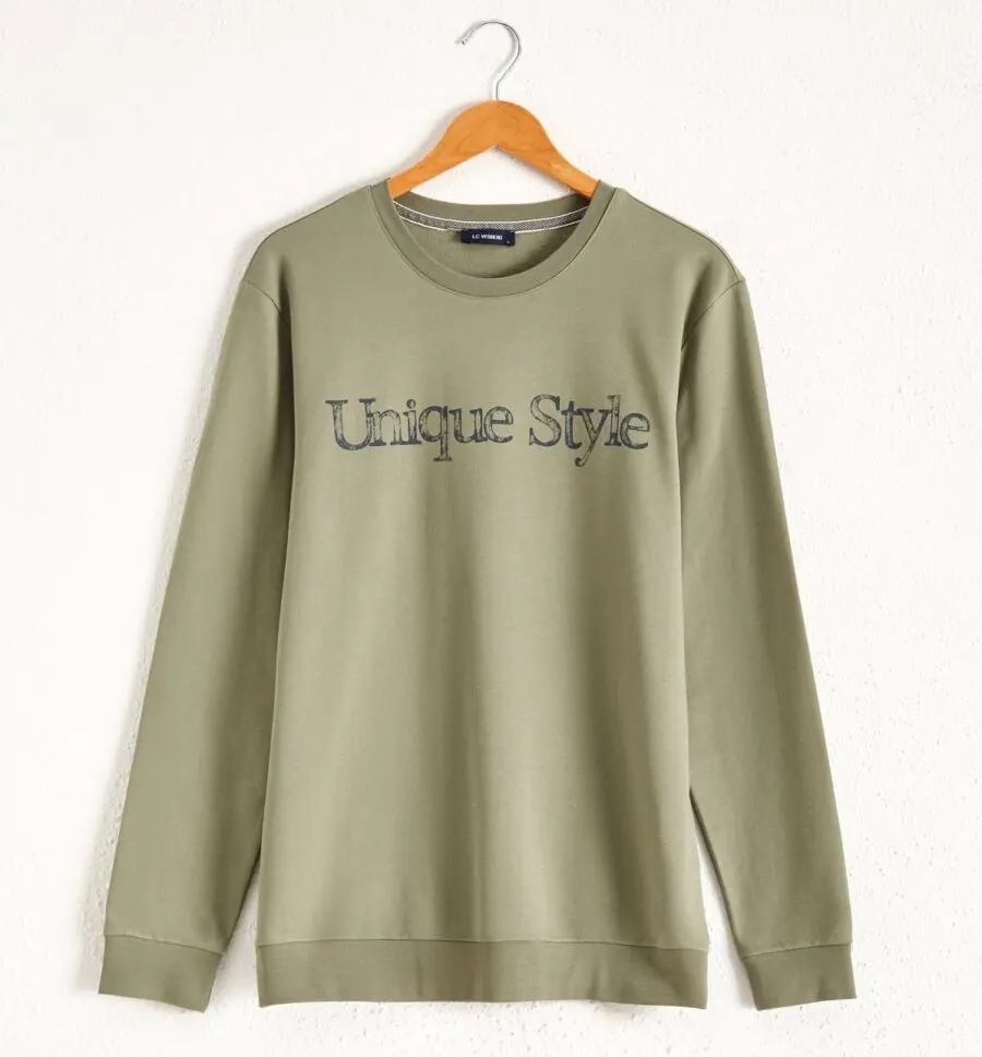 Soldes LC Waikiki Maroc Sweatshirt imprimé à col ras du cou homme 69Dhs au lieu de 149Dhs