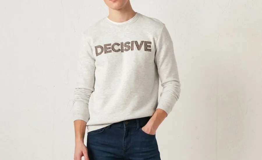 Soldes LC Waikiki Maroc Sweatshirt épais imprimé à col ras du cou pour homme 89Dhs au lieu de 169Dhs