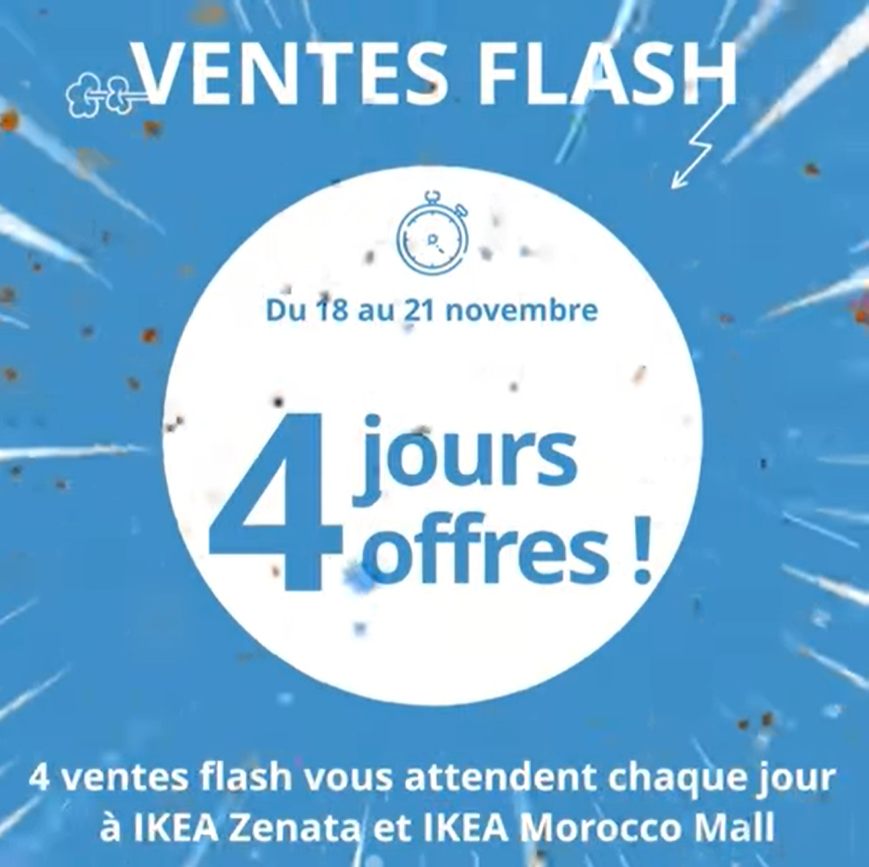 Ventes Flash chez Ikea Maroc 4 offres chaque jour du 18 au 21 novembre