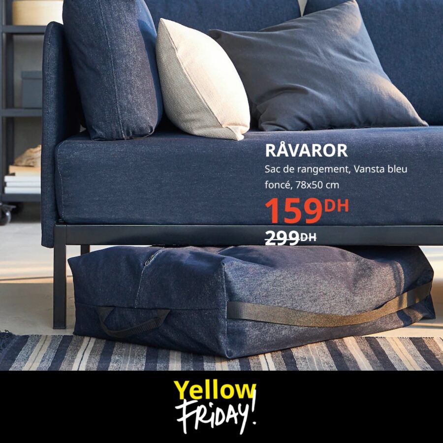 Yellow Friday chez Ikea Maroc Sac de rangement RAVAROR 159Dhs au lieu de 299Dhs