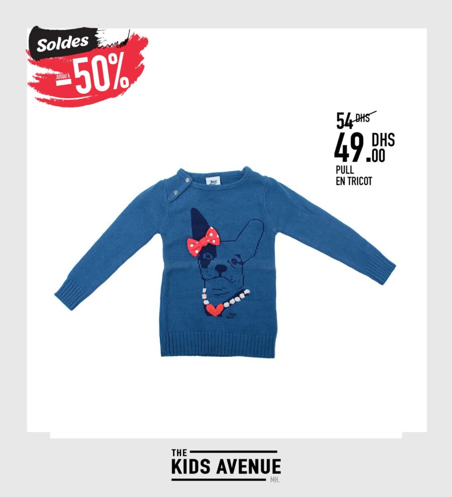 Soldes chez Kids Avenue Pull en tricot garçon 49Dhs au lieu de 54Dhs