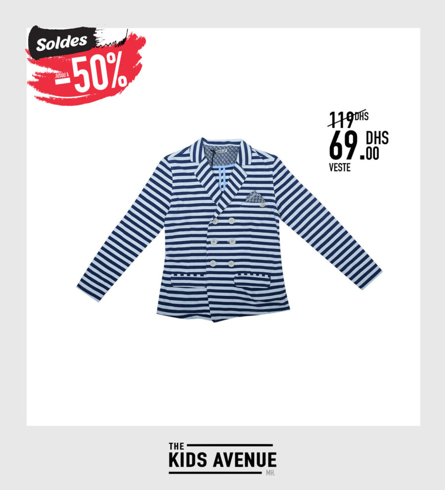 Soldes -50% chez Kids Avenue MH Veste pour garçon 69Dhs au lieu de 119Dhs