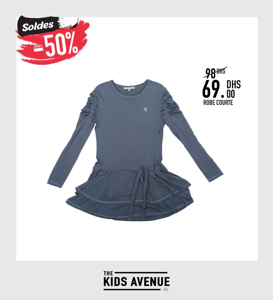 Soldes Kids Avenue MH Robe courte pour fille 69Dhs au lieu de 98Dhs