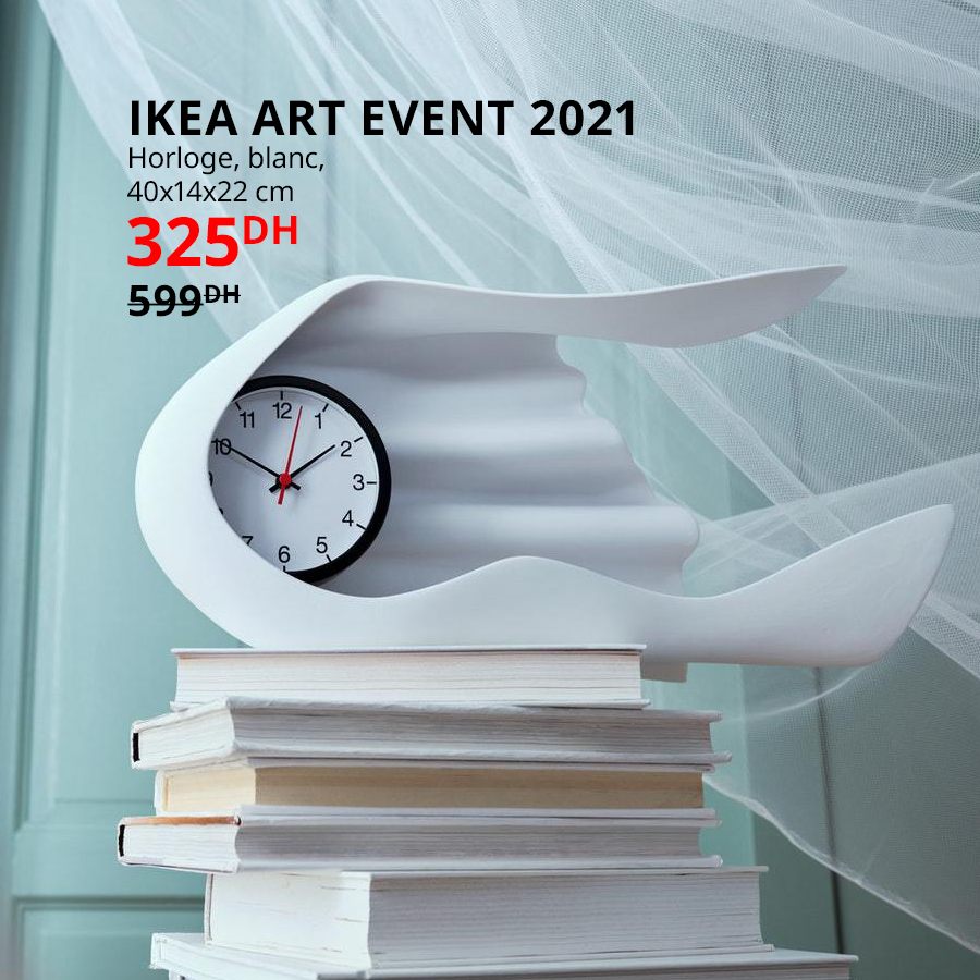 Soldes Ikea Maroc Horloge IKEA ART EVENT 2021 blanche 325Dhs au lieu de 599Dhs
