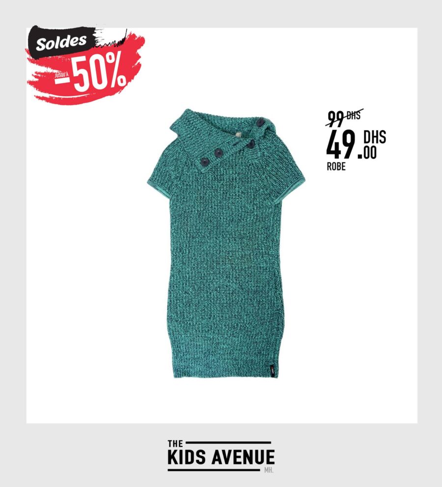 Soldes Kids Avenue MH Robe en laine pour fille 49Dhs au lieu de 99Dhs