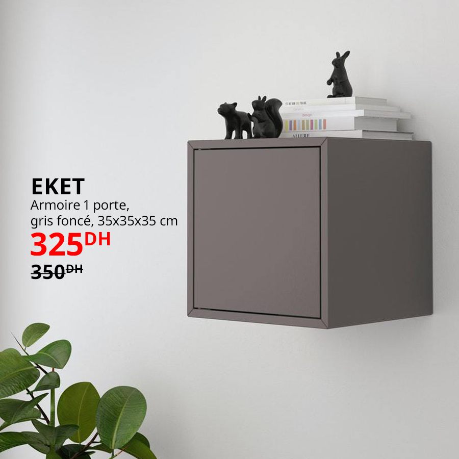 Soldes Ikea Maroc Armoire 1 porte 35x35x35cm EKET 325Dhs au lieu de 350Dhs