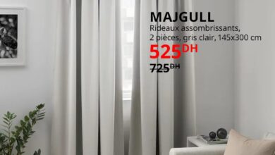 Soldes Ikea Maroc Rideaux assombrissant 2 pièces MAJGULL 525Dhs au lieu de 725Dhs