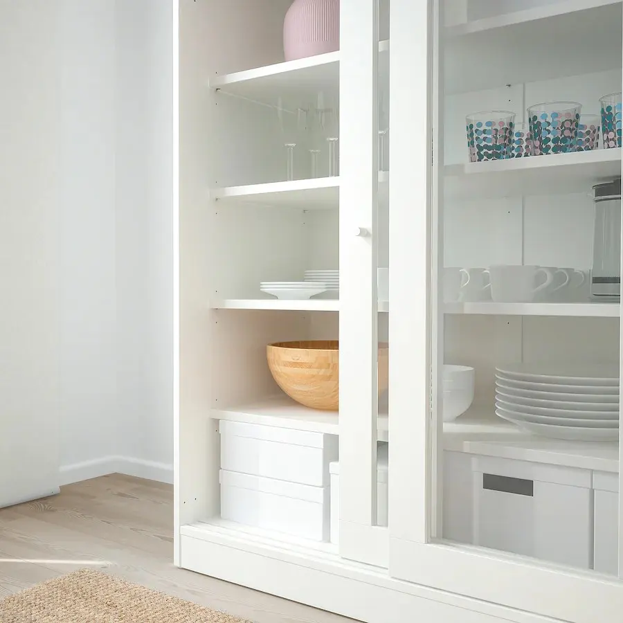 Soldes Ikea Maroc Rangement avec portes en verre SYVDE 1795Dhs au lieu de 2195Dhs