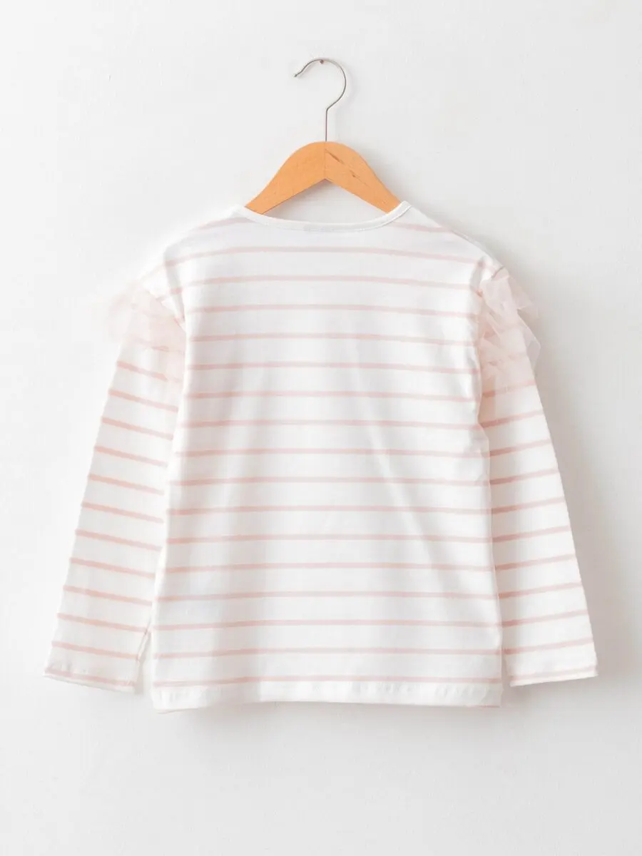 Soldes LC Waikiki Maroc T-shirt pour fille à manches longues et col rond 44Dhs au lieu de 109Dhs