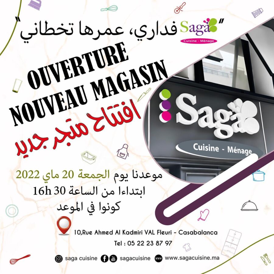 Ouverture nouveau magasin Saga Cuisine Val Fleuri Casablanca