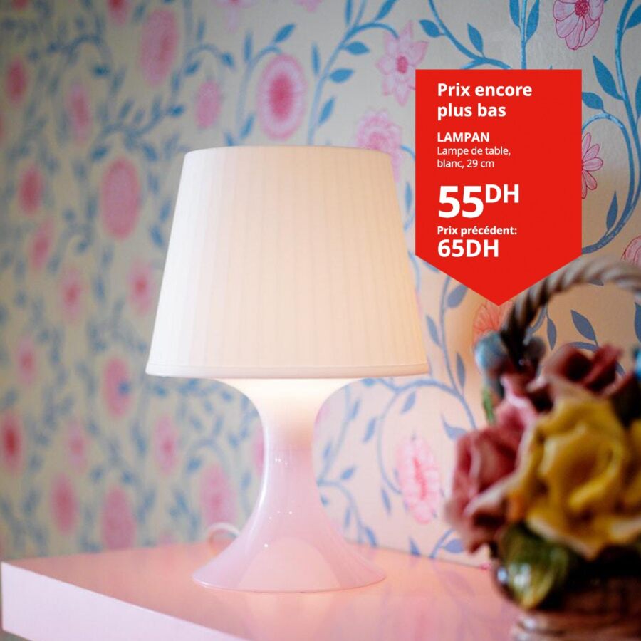 Soldes Ikea Maroc Lampe de table 29cm LAMPAN 55Dhs au lieu de 65Dhs
