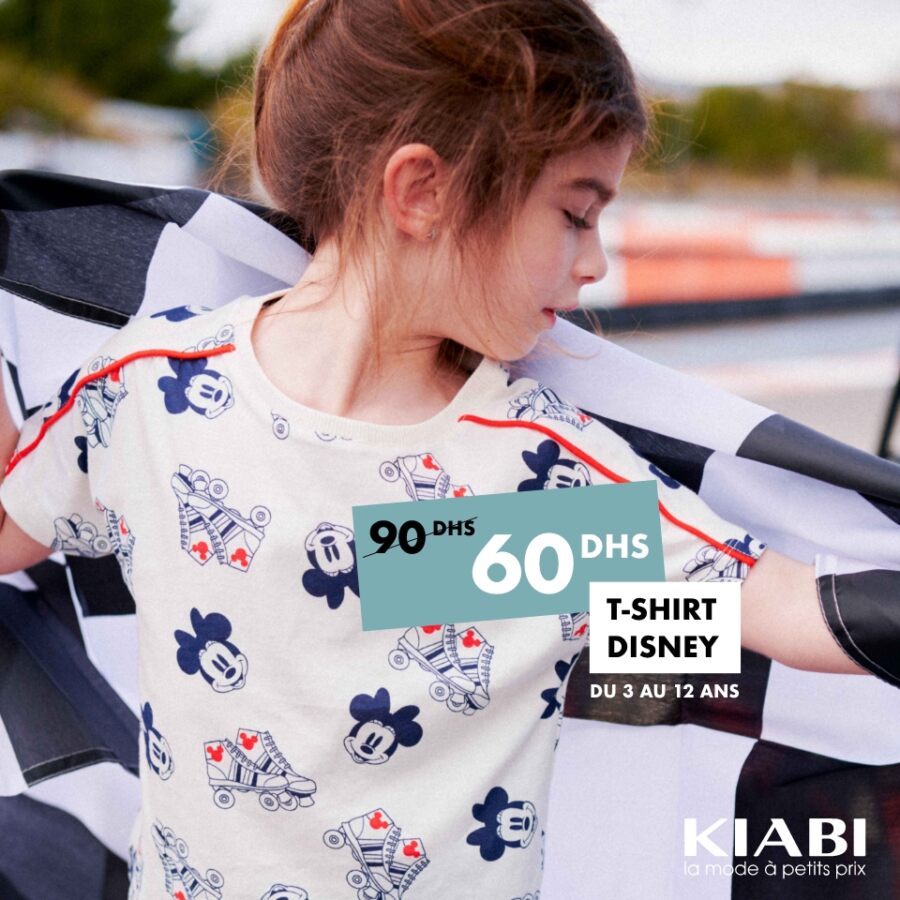 Soldes Kiabi Maroc T-shirt DISNEY pour fille 60Dhs au lieu de 90Dhs