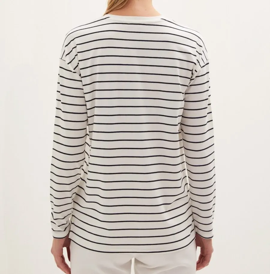 Soldes LC Waikiki Maroc LCW CLASSIC T-shirt à manches longues et col ras du cou pour femme 109Dhs au lieu de 159Dhs
