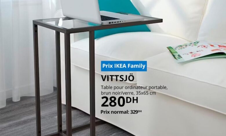 Soldes Ikea Family Table ordinateur portable VITTSJO 280Dhs au lieu de 329Dhs