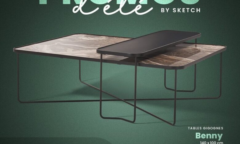 Promo d'été Sketch Tables gigognes 140x100cm BENNY 3990Dhs au lieu de 5940Dhs