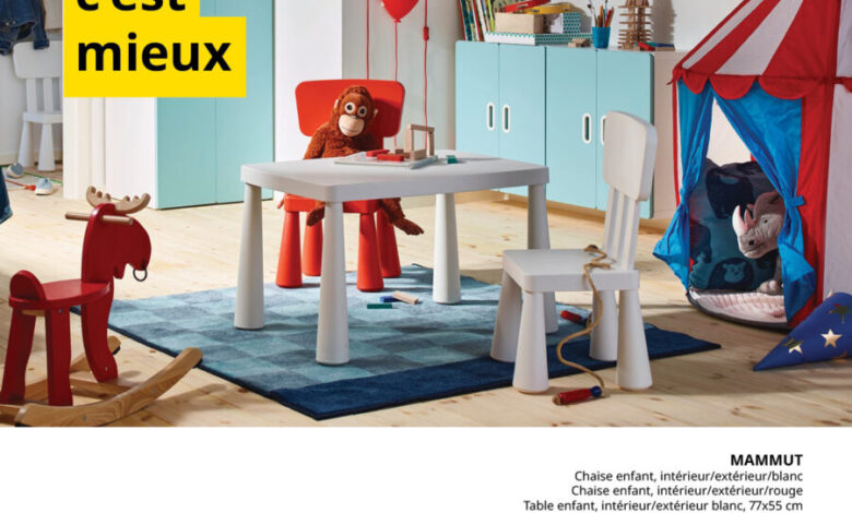Soldes Ikea Maroc 2 chaises + table MAMMUT 585Dhs au lieu de 697Dhs