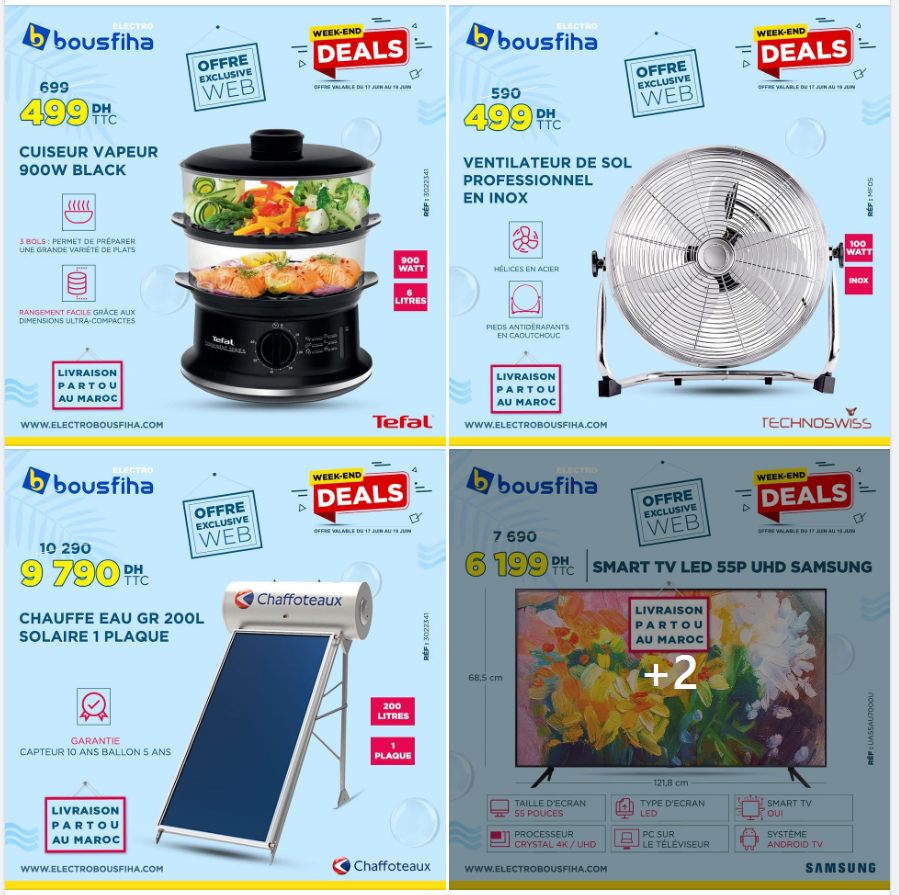 Week-end Deal chez Electro Bousfiha valable du 17 et 19 juin 2022