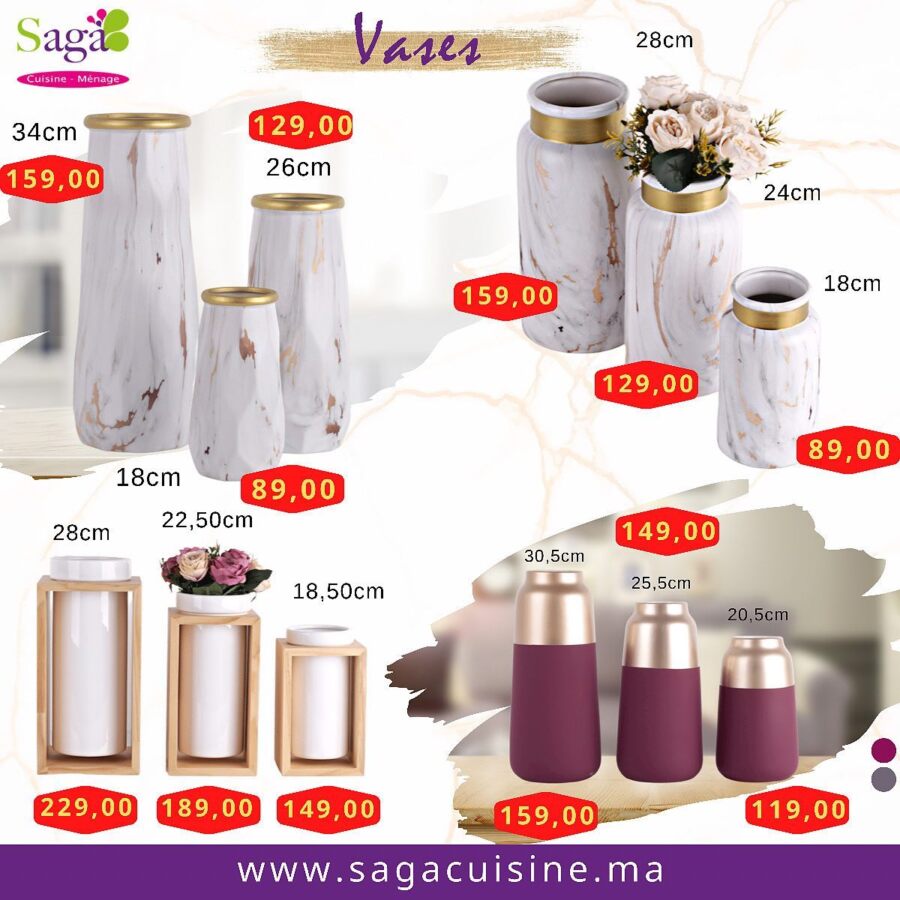 Catalogue Saga Cuisine Spéciales Vases & Théières en inox divers modèles