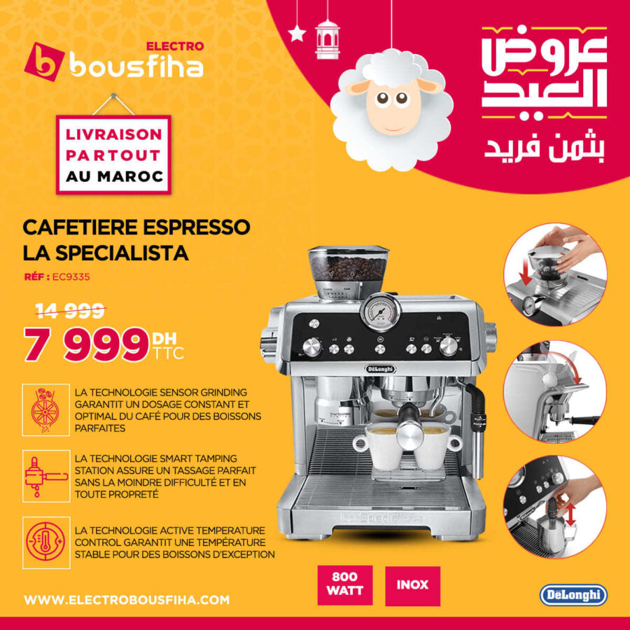 Soldes Electro Bousfiha Cafetière ESPRESSO DELONGHI 7999Dhs au lieu de 14999Dhs