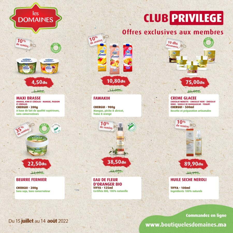 Catalogue Les Domaines Exclusivité aux membres du 15 juillet au 14 août 2022