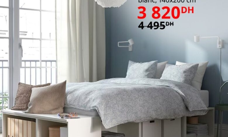 Soldes Ikea Maroc Cadre de lit avec rangement PLATSA 3820Dhs au lieu de 4495Dhs