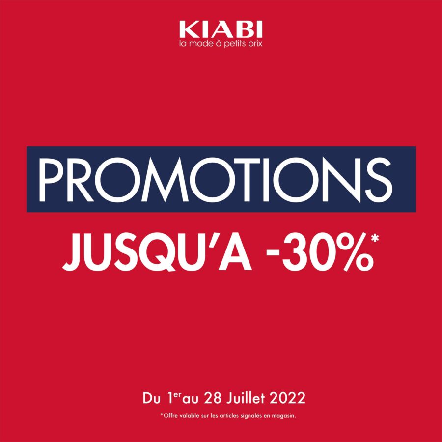 Promotions Kiabi Maroc jusqu'à -30% de remise du 1 au 28 juillet 2022