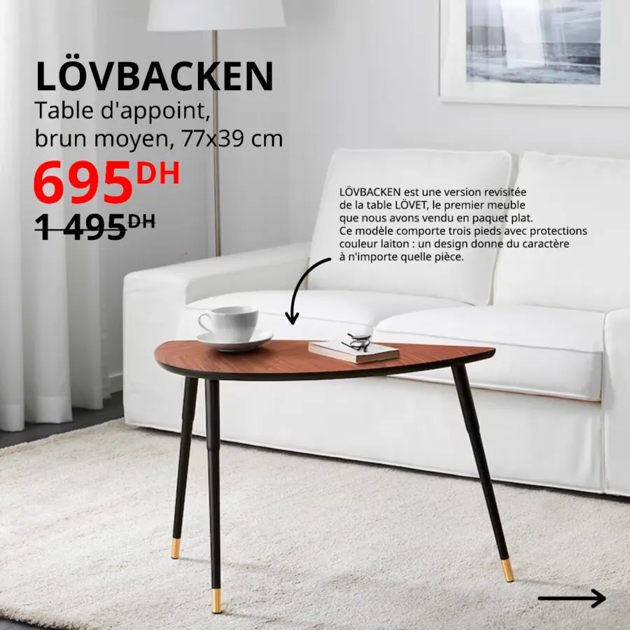 Soldes Ikea Maroc Table d'appoint LOVBACKEN 695Dhs au lieu de 1495Dhs