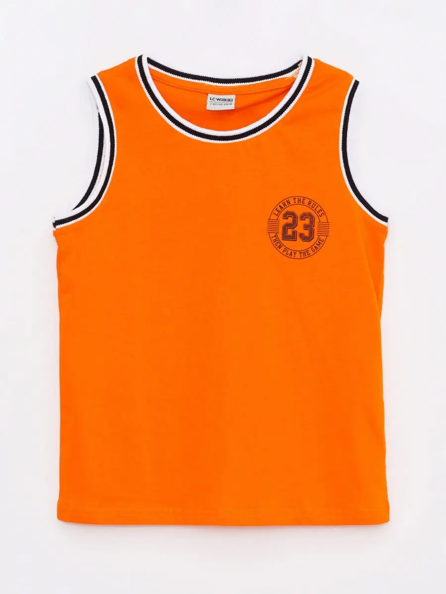 Soldes LC Waikiki Maroc Débardeur Athlète garçon en coton imprimé à col rond 79Dhs au lieu de 109Dhs