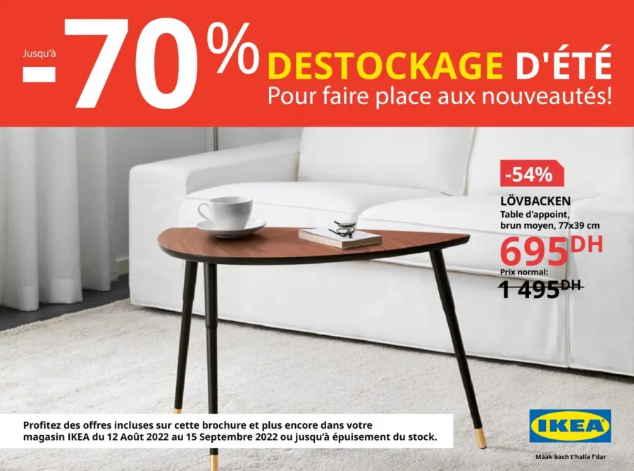 Catalogue déstockage d'été Ikea Maroc du 12 août au 15 septembre 2022