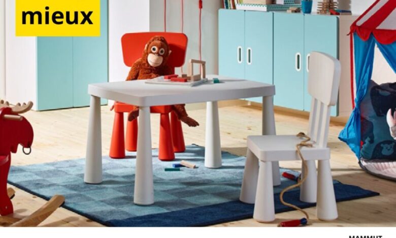 Soldes Ikea Maroc Table enfant + 2 chaises MAMMUT 585Dhs au lieu de 697Dhs