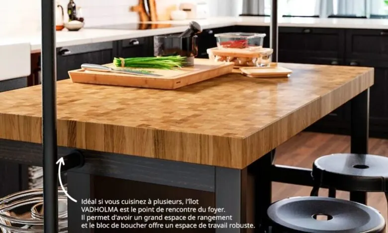 Soldes Ikea Maroc Îlot pour cuisine VADHOLMA 4995Dhs au lieu de 3695Dhs