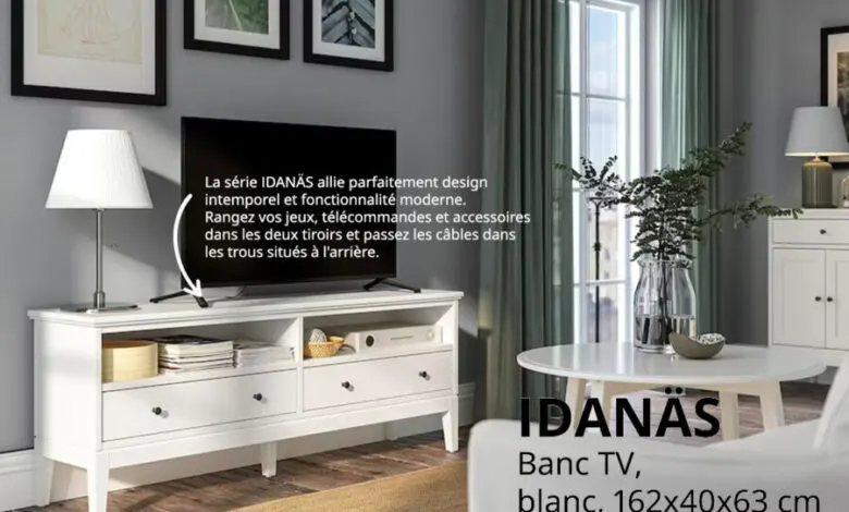 Soldes Ikea Maroc Banc TV blanc IDANAS 1999Dhs au lieu de 2995Dhs