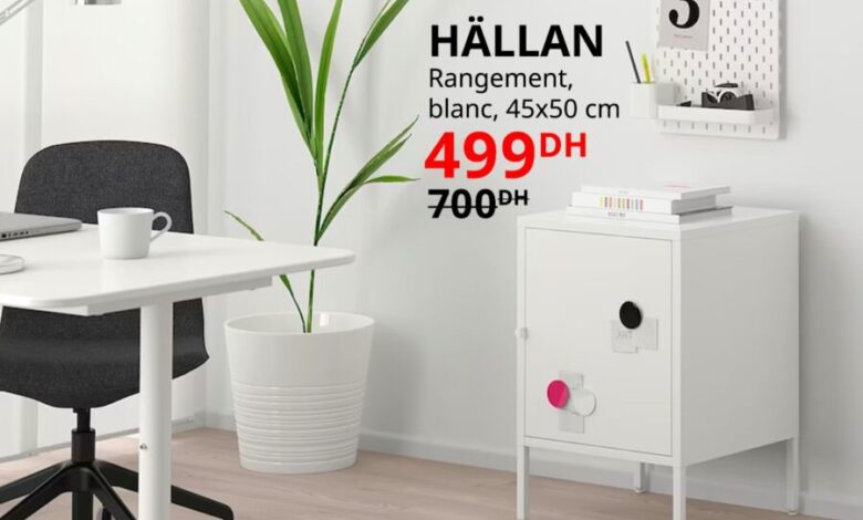 Soldes Ikea Maroc Rangement blanc HALLAN 499Dhs au lieu de 700Dhs