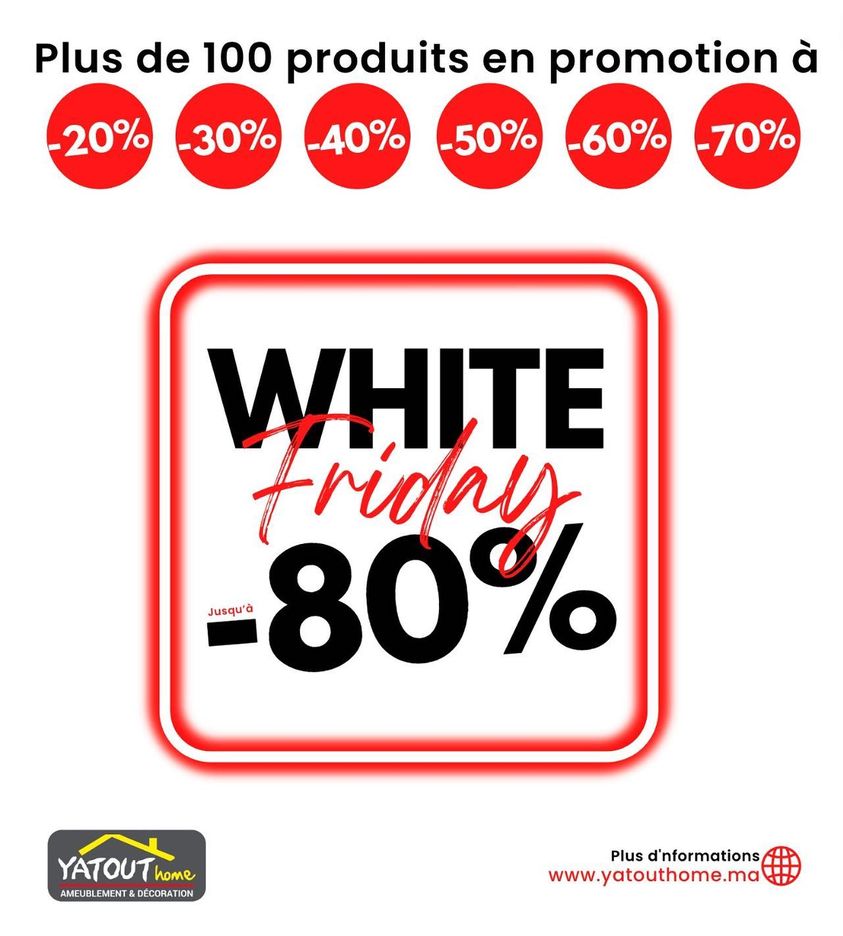 White Friday Yatout Home Jusqu'à -80% de réduction sur une sélection de produits