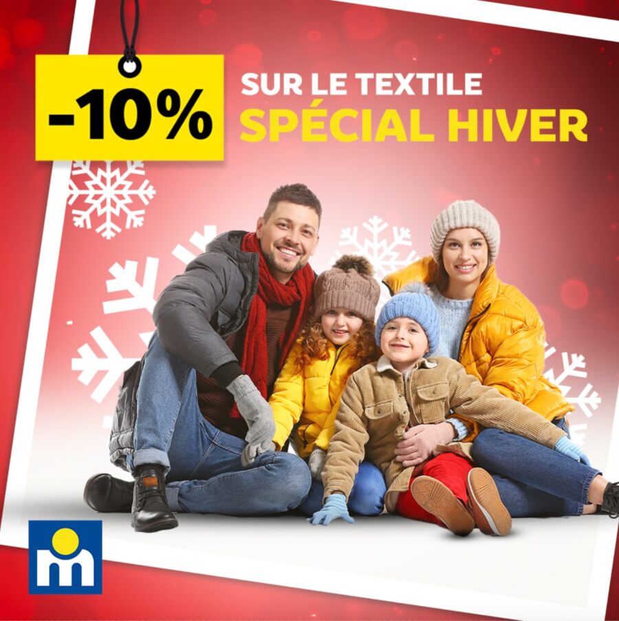 Offres Spécial Hiver chez Marjane 10% de remise sur le textile 