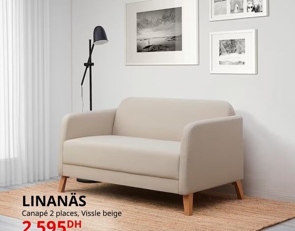 Soldes Ikea Maroc Canapé 2 places LINANAS 2595Dhs au lieu de 3395Dhs