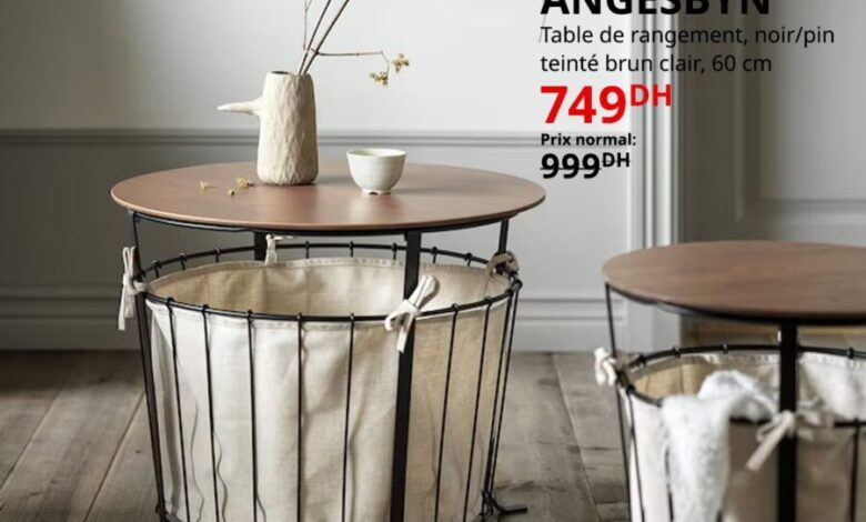 Soldes Ikea Maroc Table de rangement ANGESBYN 749Dhs au lieu de 999Dhs