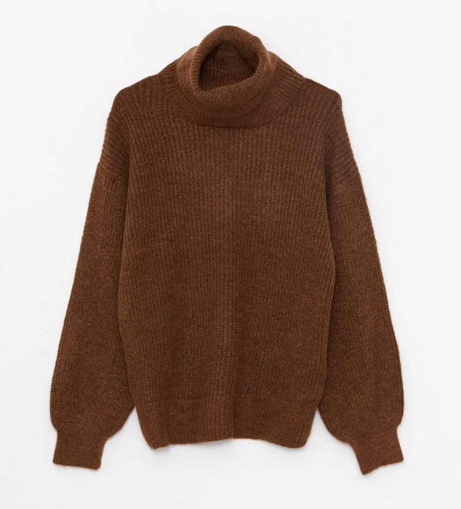 Soldes LC Waikiki Maroc Pull à col roulé uni à manches longues pour femmes 161Dhs au lieu de 269Dhs
