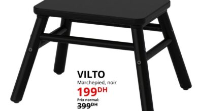 Soldes Ikea Maroc Marchepied noir VILTO 199Dhs au lieu de 399Dhs