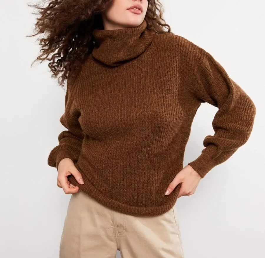 Soldes LC Waikiki Maroc Pull à col roulé uni à manches longues pour femmes 161Dhs au lieu de 269Dhs