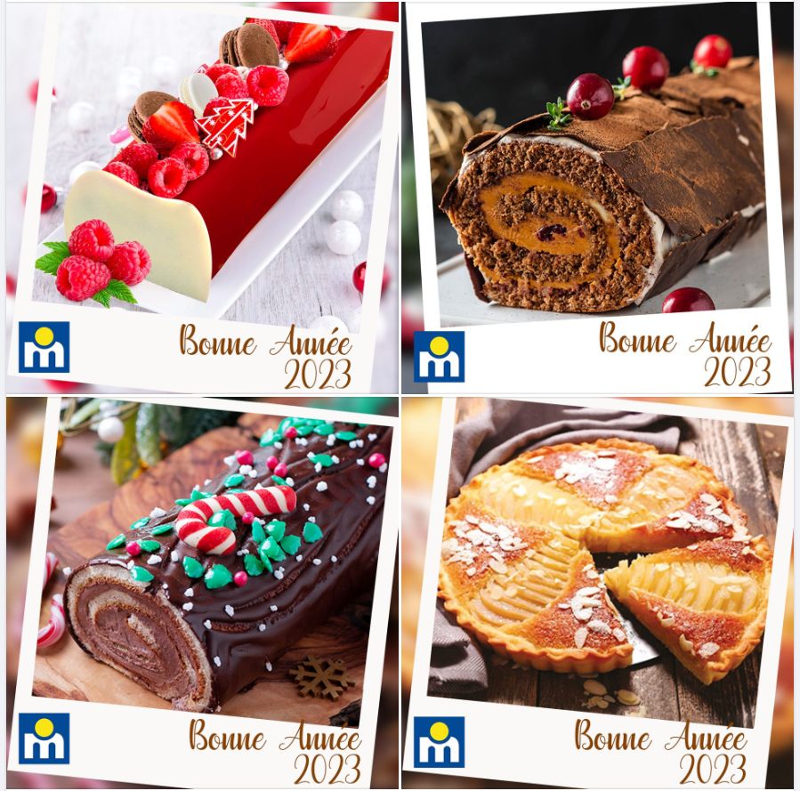 Offres fin d'année Marjane sélection sucrée gourmande Bûche et tarte