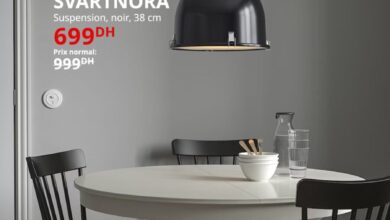 Soldes Ikea Maroc Suspension noir 38cm SVARTNORA 699Dhs au lieu de 999Dhs