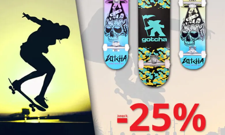 Soldes Gotcha Maroc 25% de remise sur touts les Skateboards GOTCHA