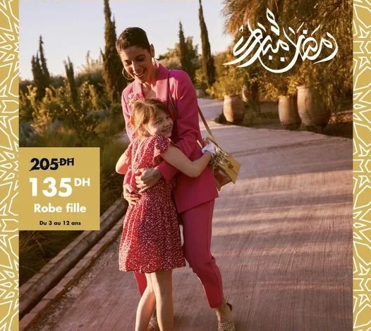 Soldes Kiabi Maroc Robe pour fille de 3 à12 ans 135Dhs au lie de 205Dhs