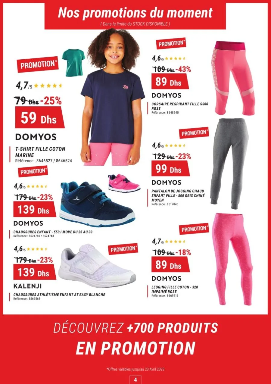 Pantalon de jogging chaud enfant fille - 500 gris chiné moyen - Maroc, achat en ligne