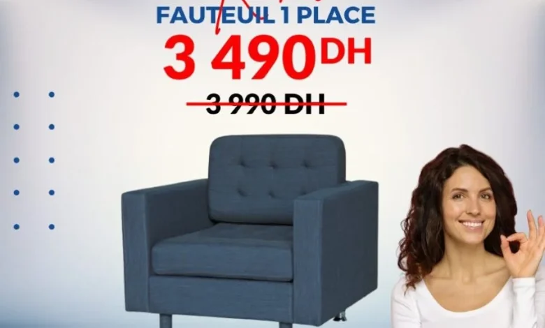 Soldes Yatout Home Fauteuil 1 place ROPA 3490Dhs au lieu de 3990Dhs
