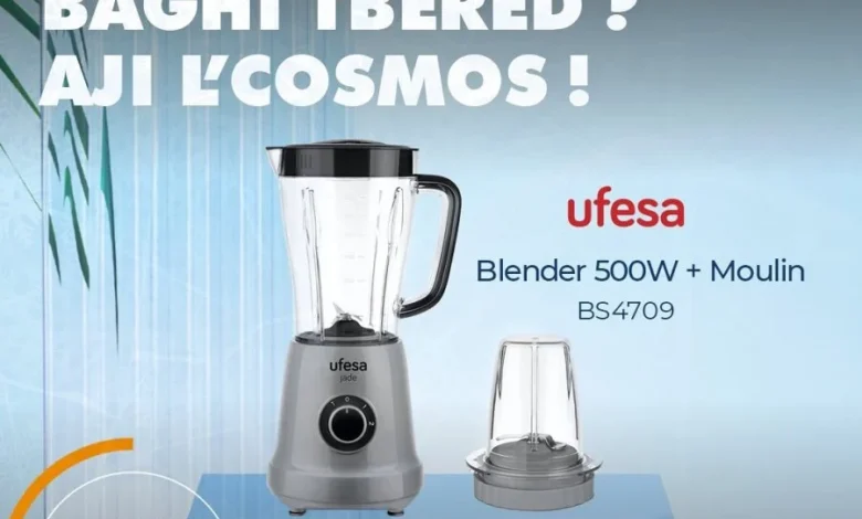 Soldes Cosmos Electro Blender + moulin UFESA 299Dhs au lieu de 499Dhs